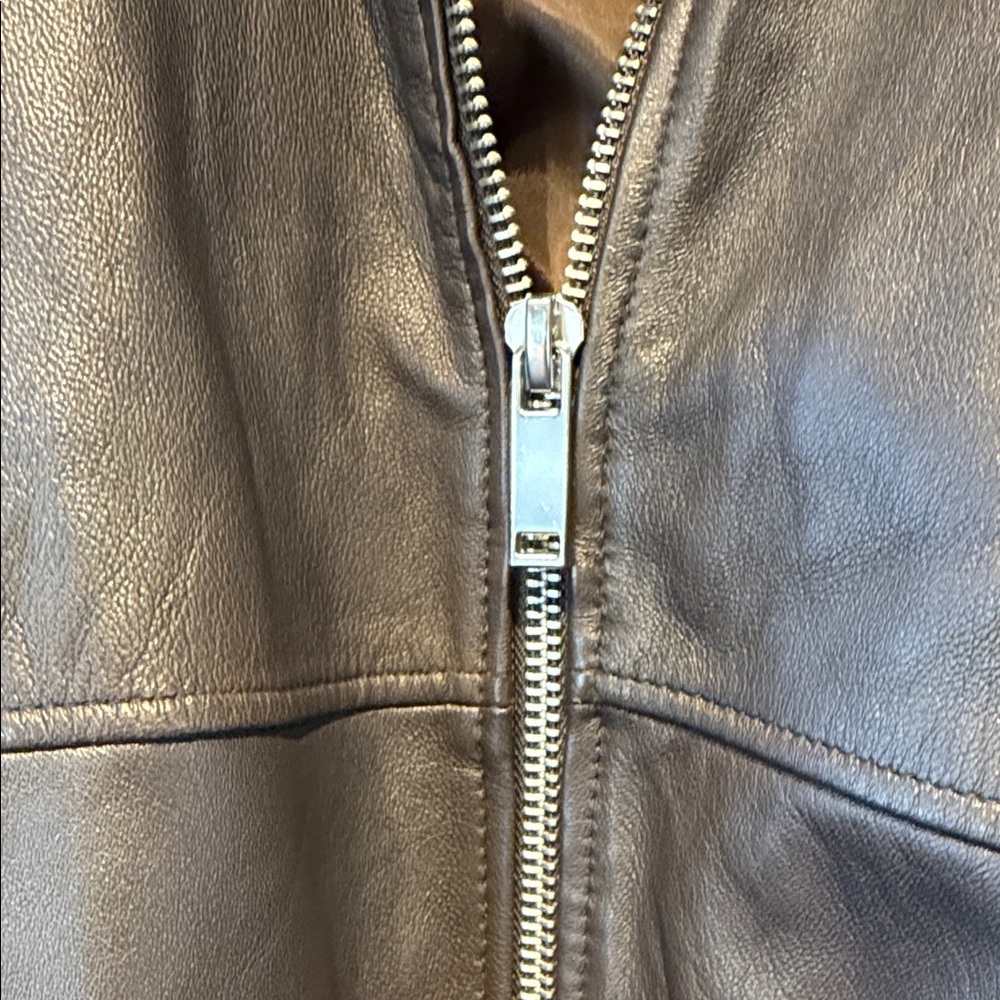 Zara Men's Brown Lambskin Leather Jacket - Picture 5 of 10